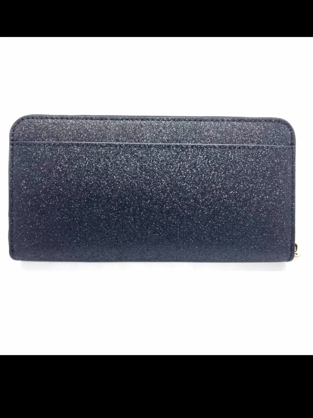 Kate Spade Shimmy Glitter Boxed Large Continental Wallet in black like new